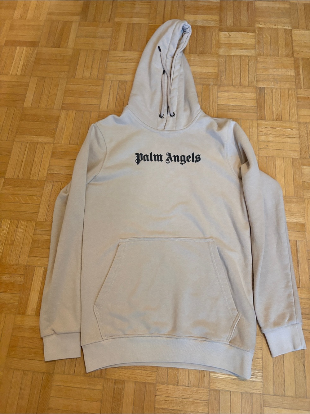 Palm Angels Beige Logo Hoodie